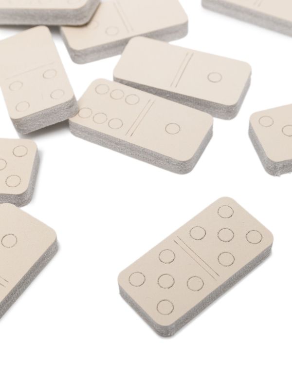 Browns Rabitti 1969 Neutral Leather Dominoes Set | Browns Table Games
