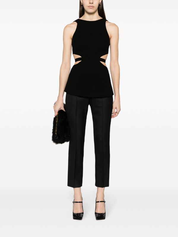 Browns RACIL Black Mick Wool Cropped Trousers | Browns Cropped Pants
