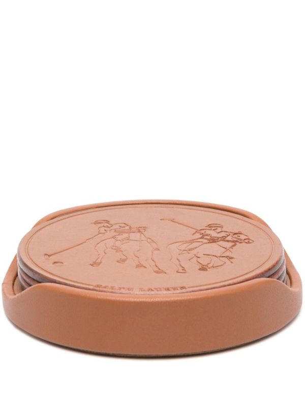 browns Ralph Lauren Home Brown Garrett Leather Coaster Set | Browns Homeware