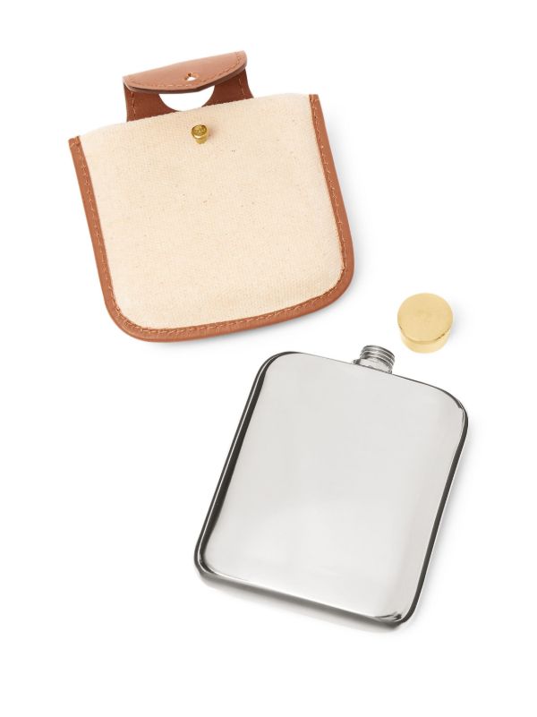 Browns Ralph Lauren Home Brown Garrett Leather Flask | Browns Barware