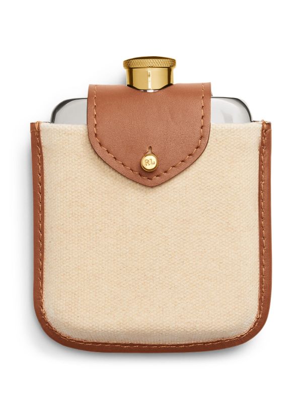 Browns Ralph Lauren Home Brown Garrett Leather Flask | Browns Barware