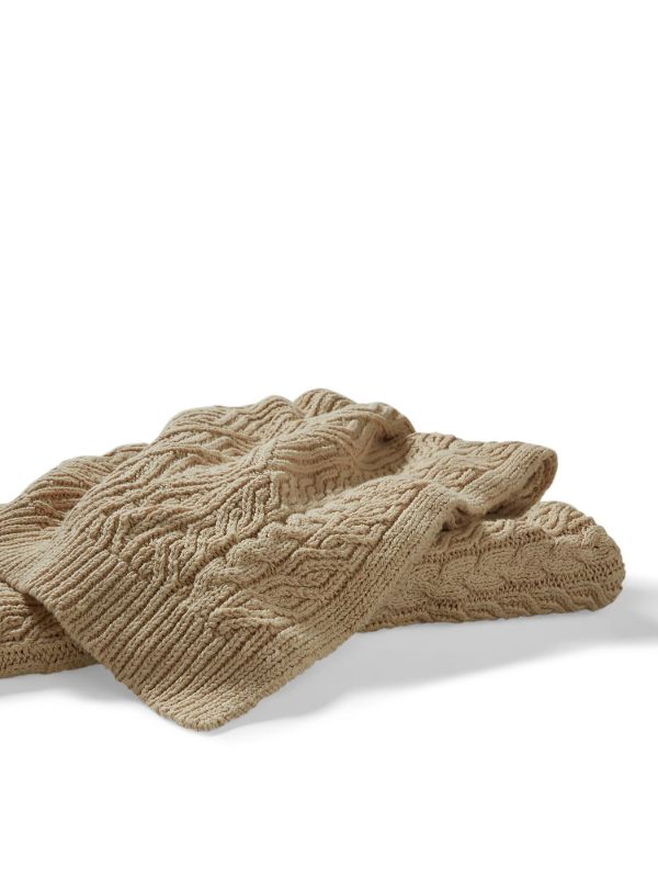 Browns Ralph Lauren Home Brown Owen Cable-knit Throw | Browns Blankets & Throws