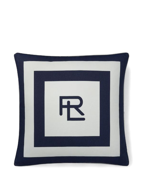 browns Ralph Lauren Home Holton striped logo cushion (56cm x 56cm) | Browns Cushions