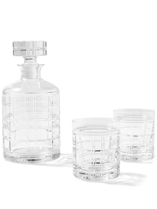 browns Ralph Lauren Home Hudson Plaid glass gift set | Browns Barware