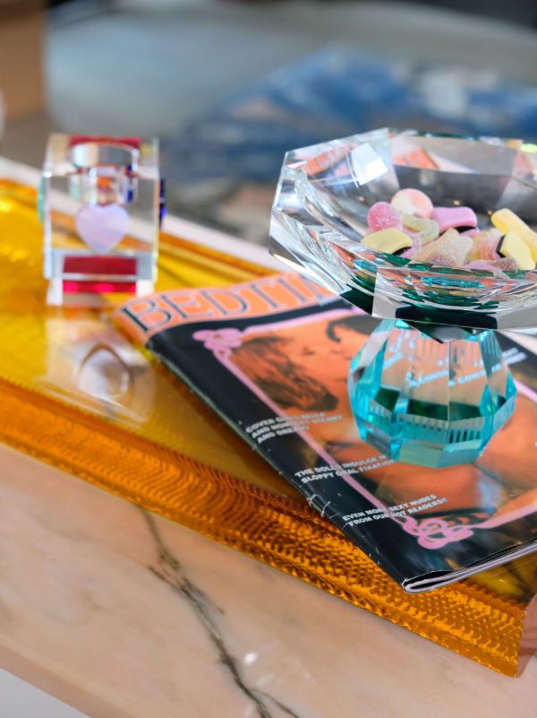 Browns Reflections Copenhagen Blue And Green Madison Crystal Bowl | Browns Decorative Trays & Plates