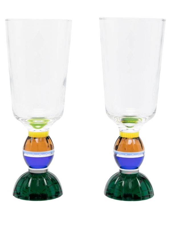 browns Reflections Copenhagen Green Ascot Tall Crystal Glasses Set | Browns Glassware
