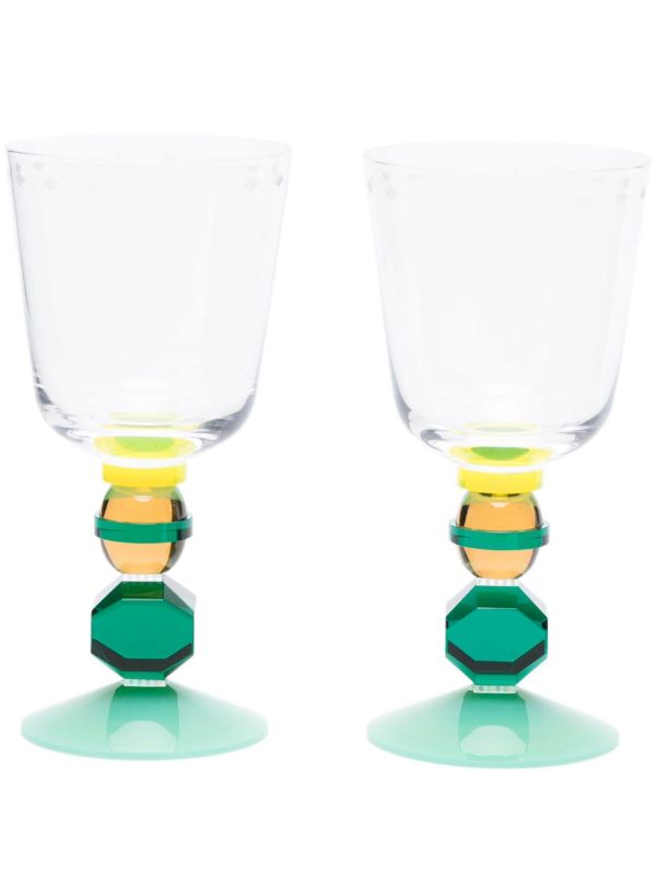 browns Reflections Copenhagen Green Mayfair Short Crystal Glasses Set | Browns Glassware