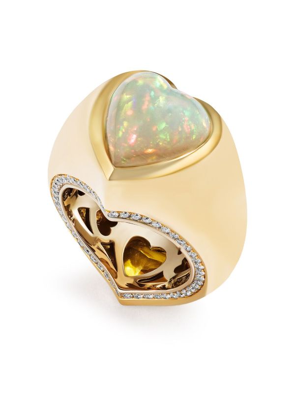 browns RENATO CIPULLO 18kt yellow gold Cuore a Cuore sapphire and diamond ring | Browns Fine Rings