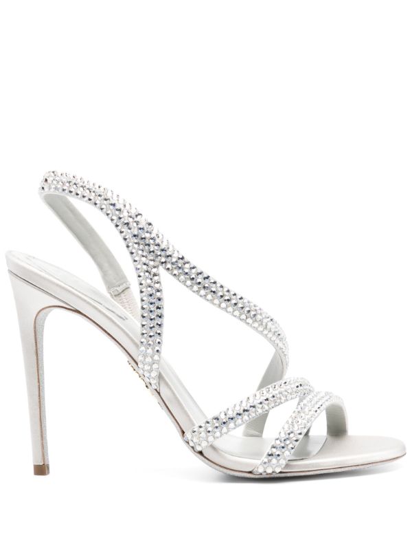 browns René Caovilla Silver Lisa 105mm Sandals | Browns Sandals