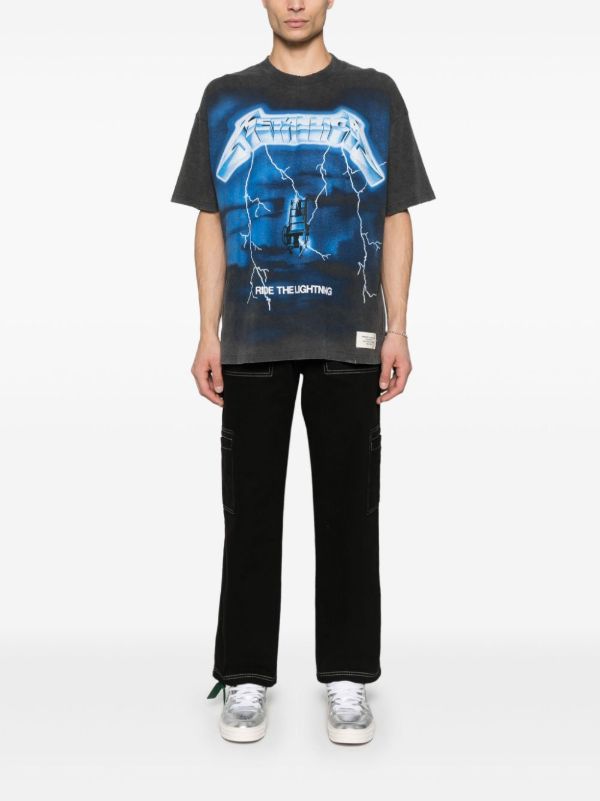 Browns Represent Grey X Metallica Ride The Lightning T-Shirt | Browns T-Shirts