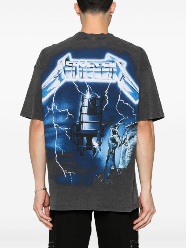 Browns Represent Grey X Metallica Ride The Lightning T-Shirt | Browns T-Shirts