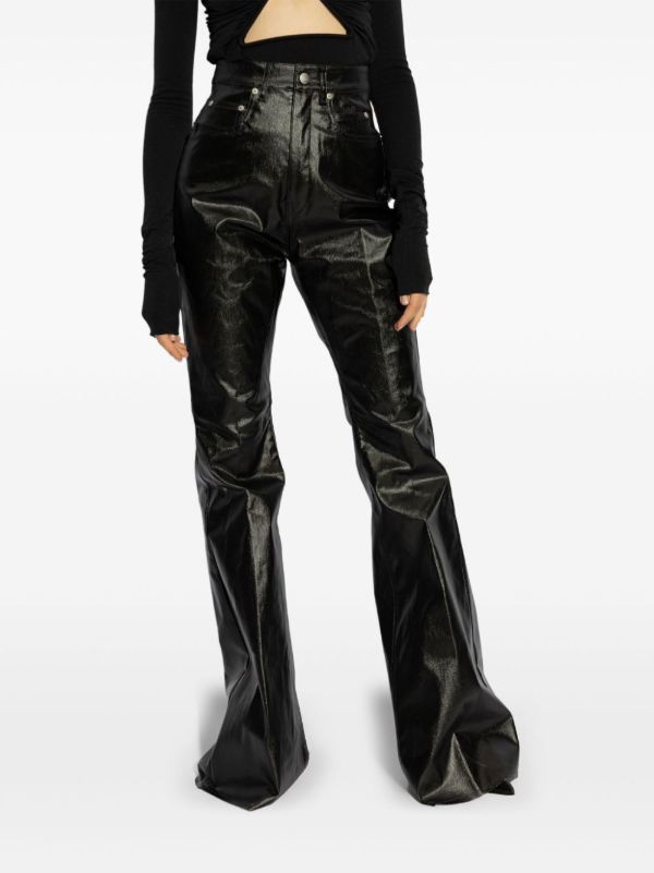 Browns Rick Owens Black Bolan Trousers | Browns Flared & Bell-Bottom Pants