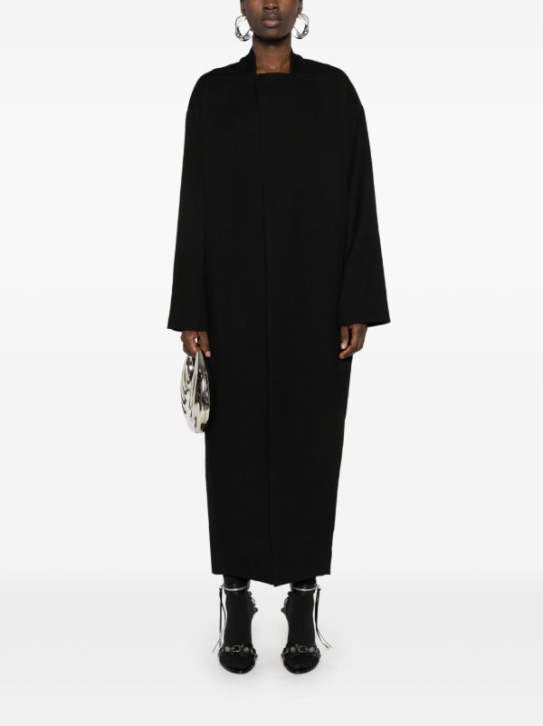Browns Rick Owens Black Wool Cocoon Coat | Browns Oversized Coats