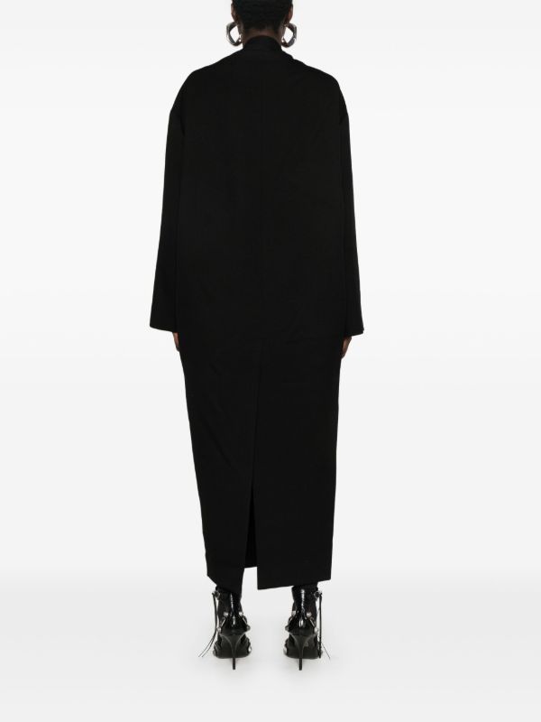 Browns Rick Owens Black Wool Cocoon Coat | Browns Oversized Coats