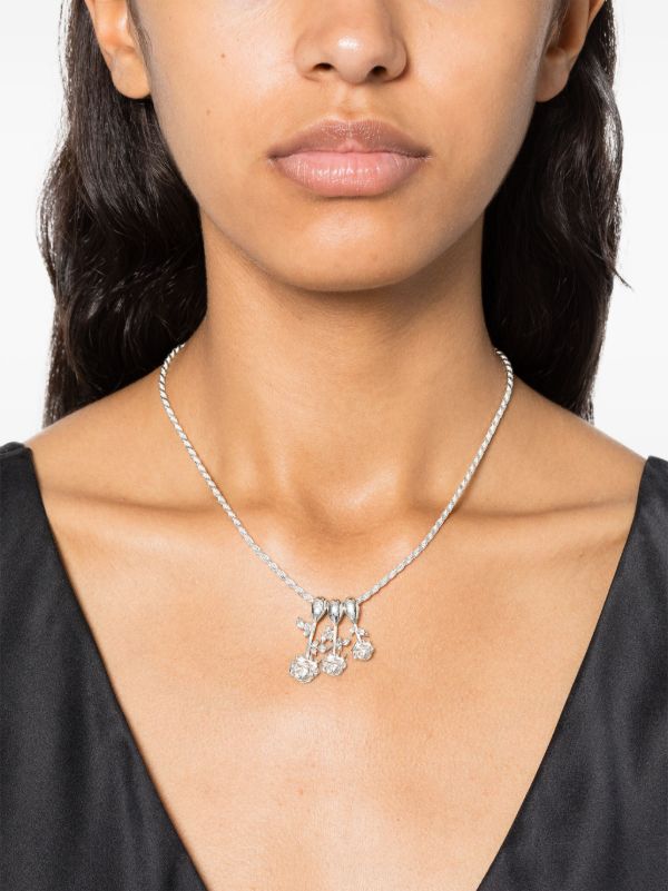 Browns Roses Metals Sterling Silver Roses Pendant Necklace | Browns Necklaces