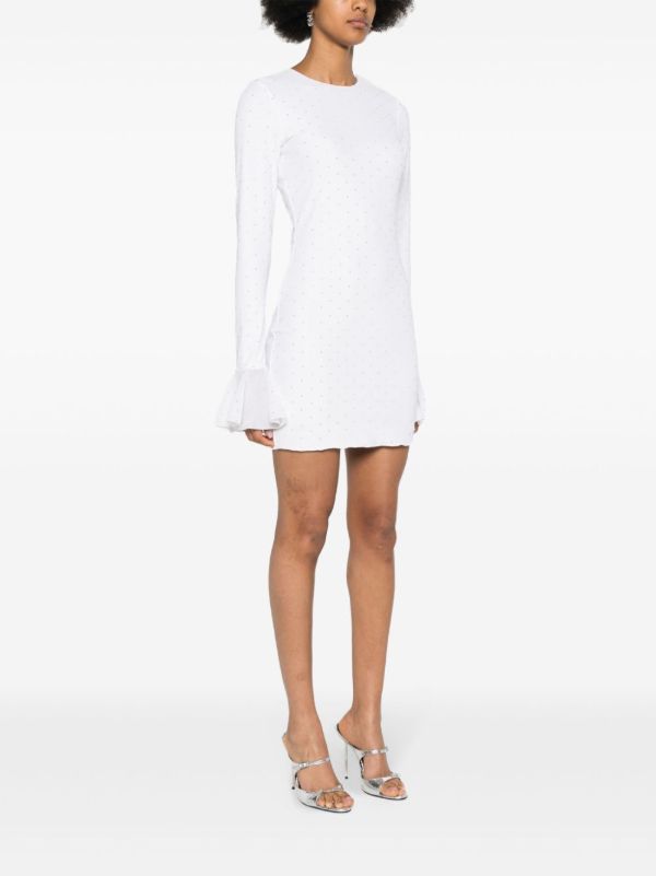 Browns ROTATE BIRGER CHRISTENSEN White Crystal-Embellished Mini Dress | Browns Cocktail & Party Dresses