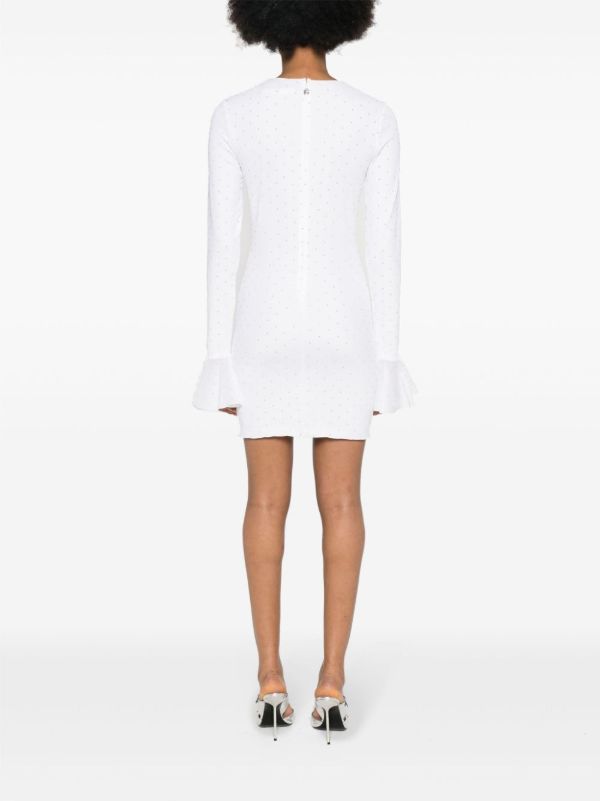 Browns ROTATE BIRGER CHRISTENSEN White Crystal-Embellished Mini Dress | Browns Cocktail & Party Dresses