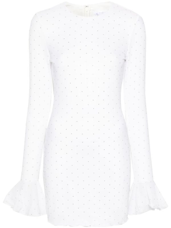 browns ROTATE BIRGER CHRISTENSEN White Crystal-Embellished Mini Dress | Browns Cocktail & Party Dresses
