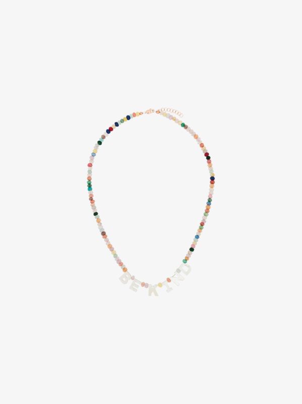 browns Roxanne First 14K rose gold Be Kind beaded jade necklace | Browns Fine Necklaces