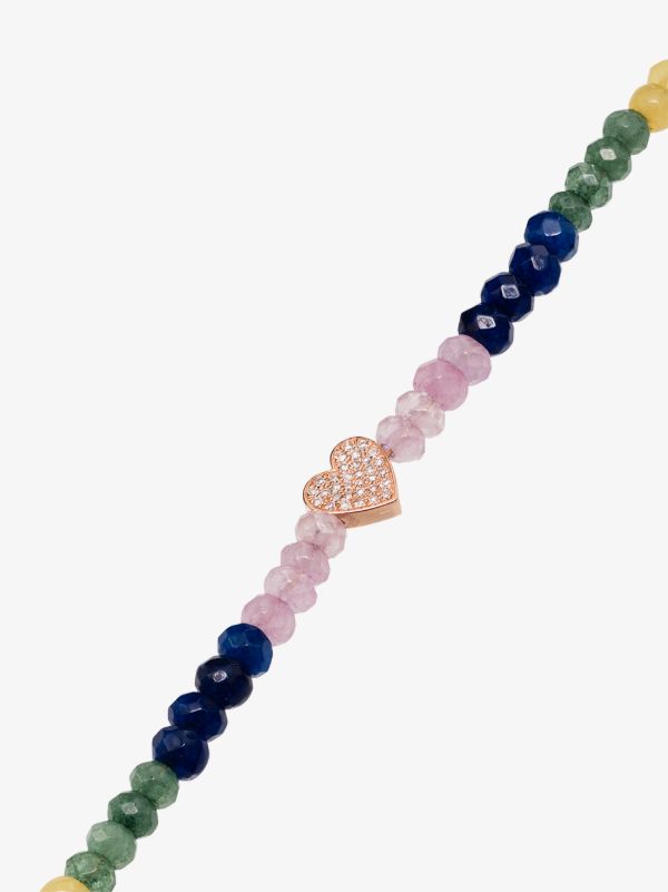 Browns Roxanne First 14K Rose Gold Heart Beaded Diamond Bracelet | Browns Bracelets