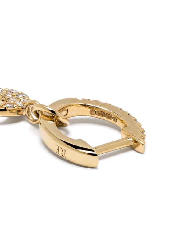 Browns Roxanne First 14K Yellow Gold Sapphire Moon Hoop Earring | Browns Earrings