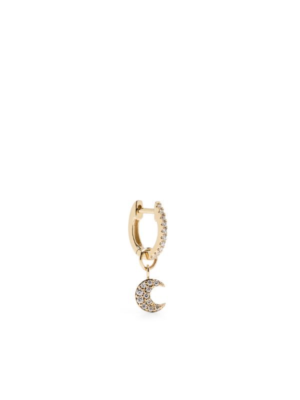 browns Roxanne First 14K Yellow Gold Sapphire Moon Hoop Earring | Browns Earrings