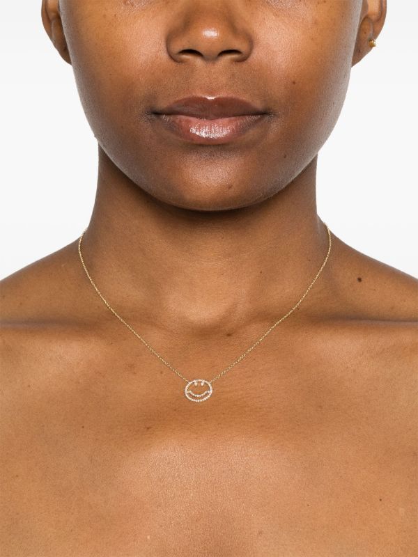 Browns Roxanne First 14kt Yellow Gold Smile Diamond Necklace | Browns Necklaces