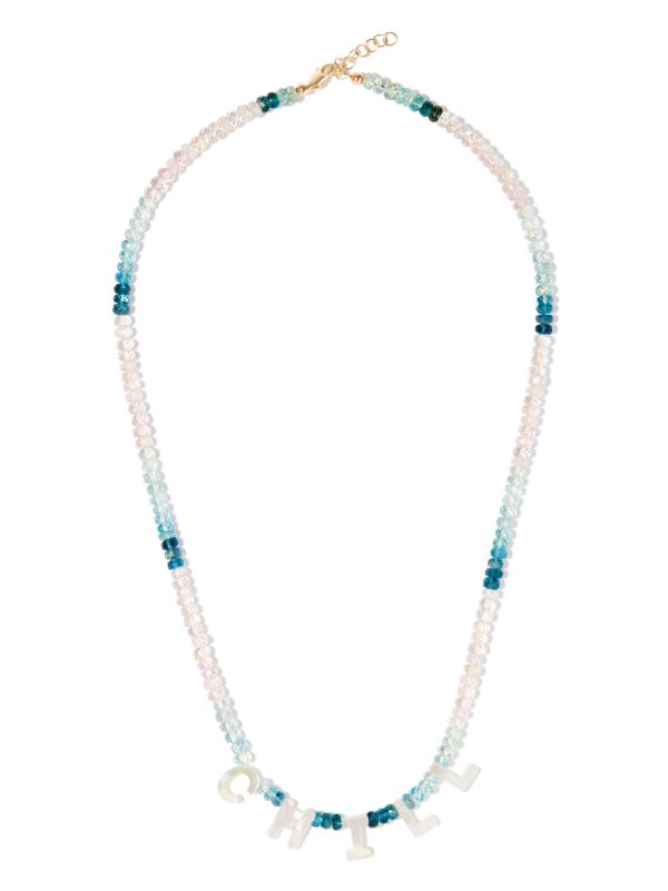 Browns Roxanne First 9K Yellow Gold Chill Aquamarine And Mother-of-pearl Necklace | Browns Fine Necklaces