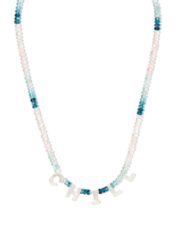 browns Roxanne First 9K yellow gold Chill aquamarine and mother-of-pearl necklace | Browns Fine Necklaces