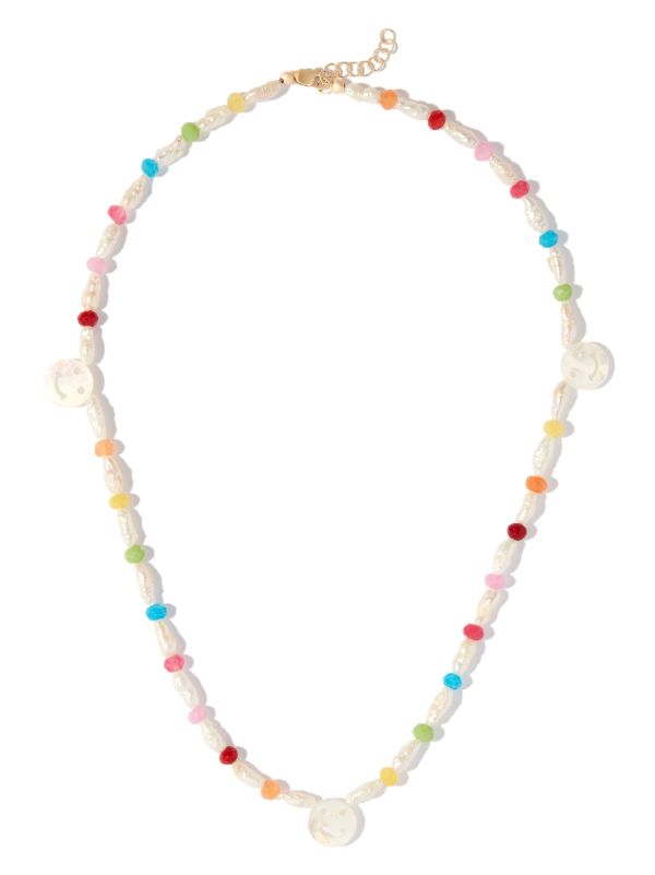 Browns Roxanne First 9K Yellow Gold Disco Mother-of-pearl And Agate Necklace | Browns Fine Necklaces