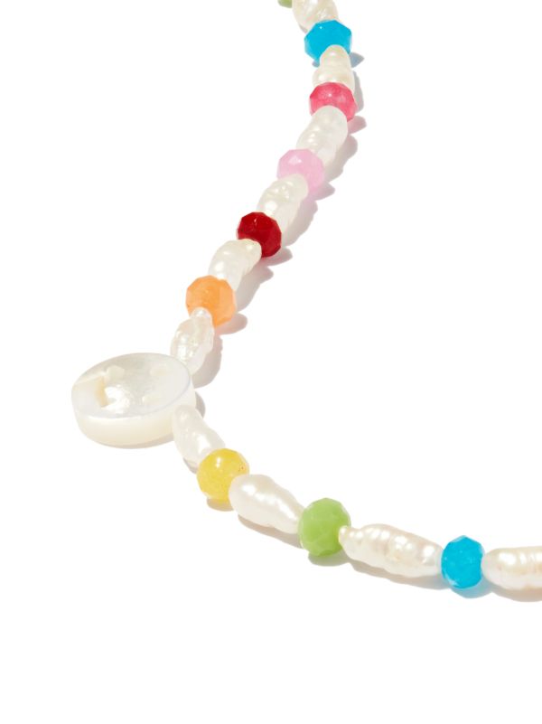 Browns Roxanne First 9K Yellow Gold Disco Mother-of-pearl And Agate Necklace | Browns Fine Necklaces