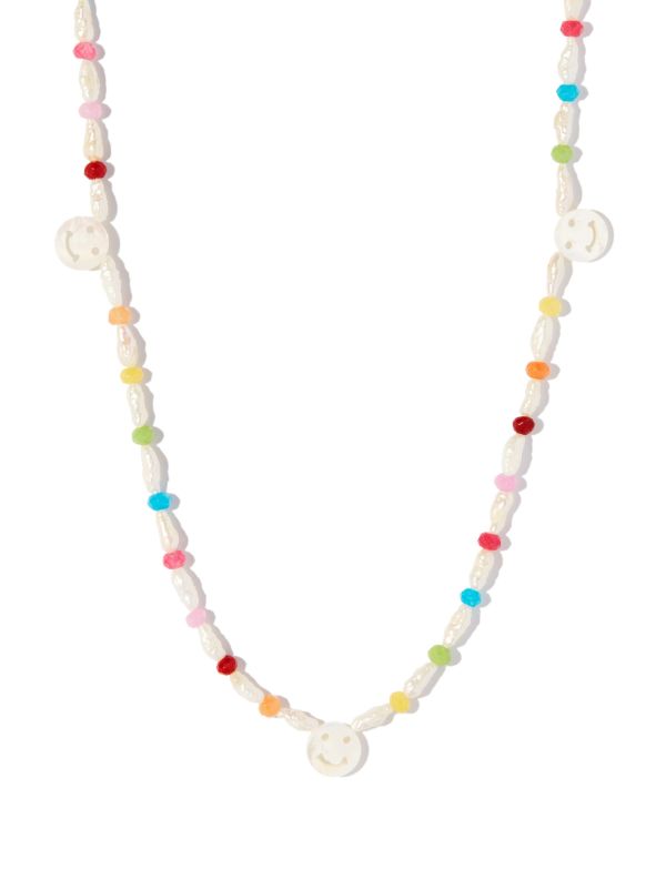 browns Roxanne First 9K yellow gold Disco mother-of-pearl and agate necklace | Browns Fine Necklaces