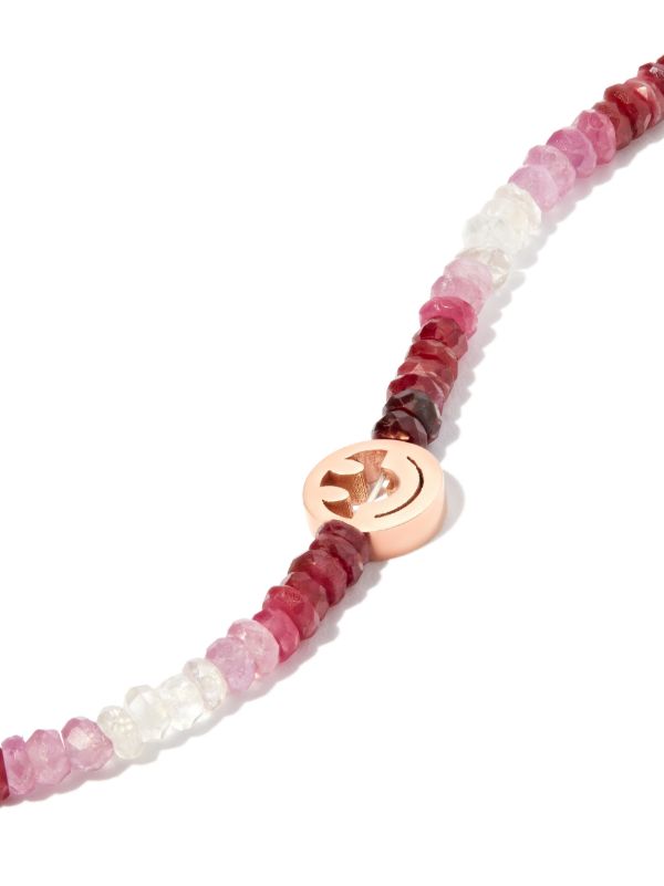 Browns Roxanne First 9kt Rose Gold Smiley Ruby Beaded Bracelet | Browns Fine Bracelets
