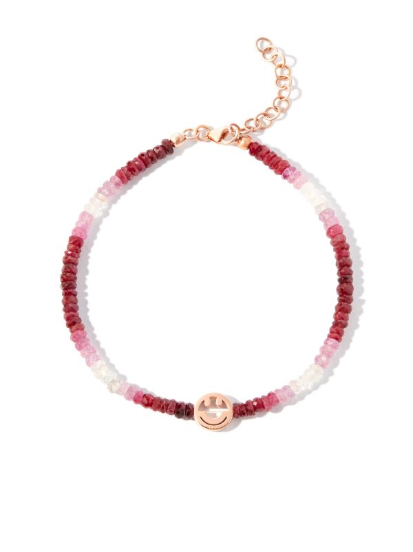browns Roxanne First 9kt Rose Gold Smiley Ruby Beaded Bracelet | Browns Fine Bracelets