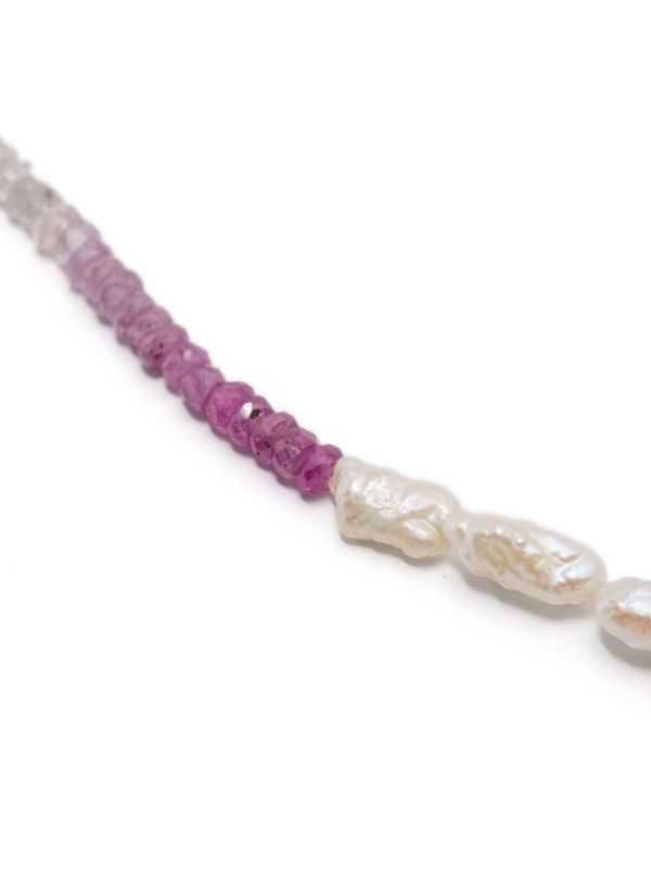 Browns Roxanne First 9kt Yellow Gold Multicolour Bead Necklace | Browns Necklaces
