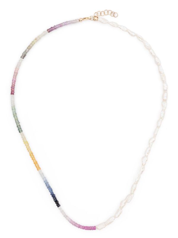 browns Roxanne First 9kt yellow gold multicolour bead necklace | Browns Necklaces