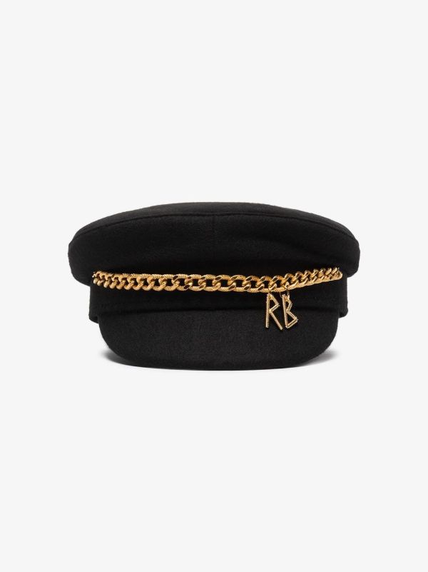 browns Ruslan Baginskiy black chain baker boy hat | Browns Hats