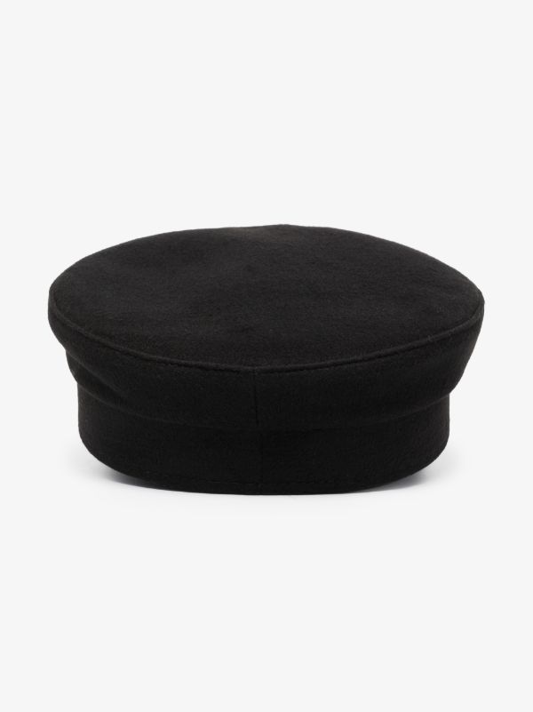 Browns Ruslan Baginskiy Black Embellished Wool Baker Boy Hat | Browns Hats