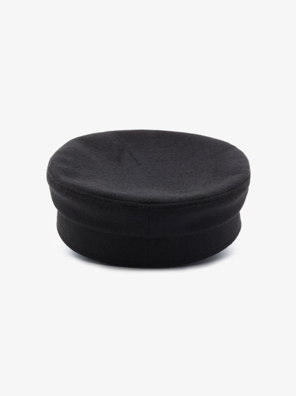 Browns Ruslan Baginskiy Black Monogram Embroidered Wool Baker Boy Hat | Browns Hats