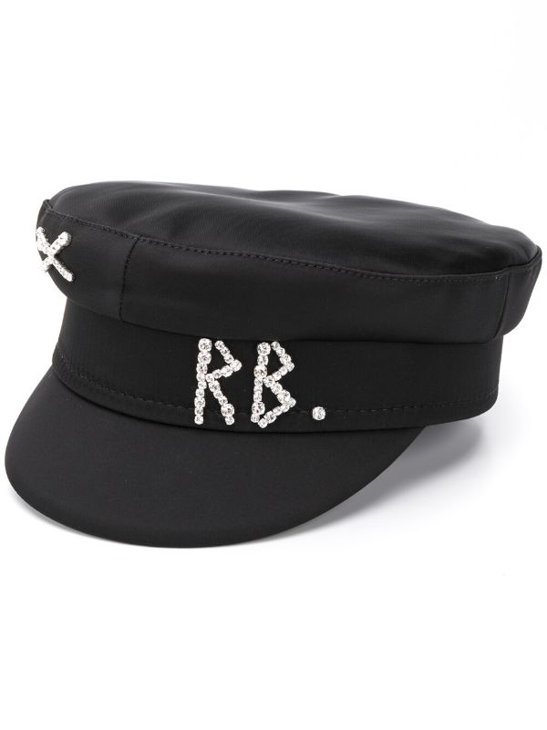 browns Ruslan Baginskiy Black Rhinestone Logo Breton Hat | Browns Hats