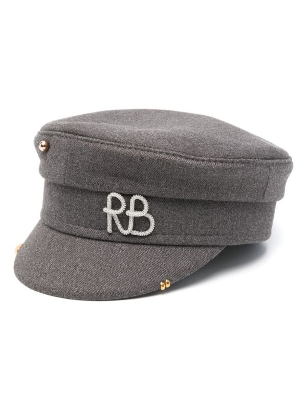 browns Ruslan Baginskiy Grey Logo-Plaque Baker Boy Hat | Browns Hats