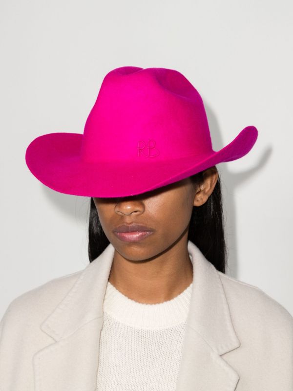 Browns Ruslan Baginskiy Pink Logo Embroidered Cowboy Hat | Browns Hats