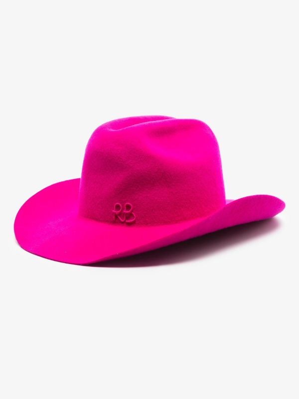 Browns Ruslan Baginskiy Pink Logo Embroidered Cowboy Hat | Browns Hats
