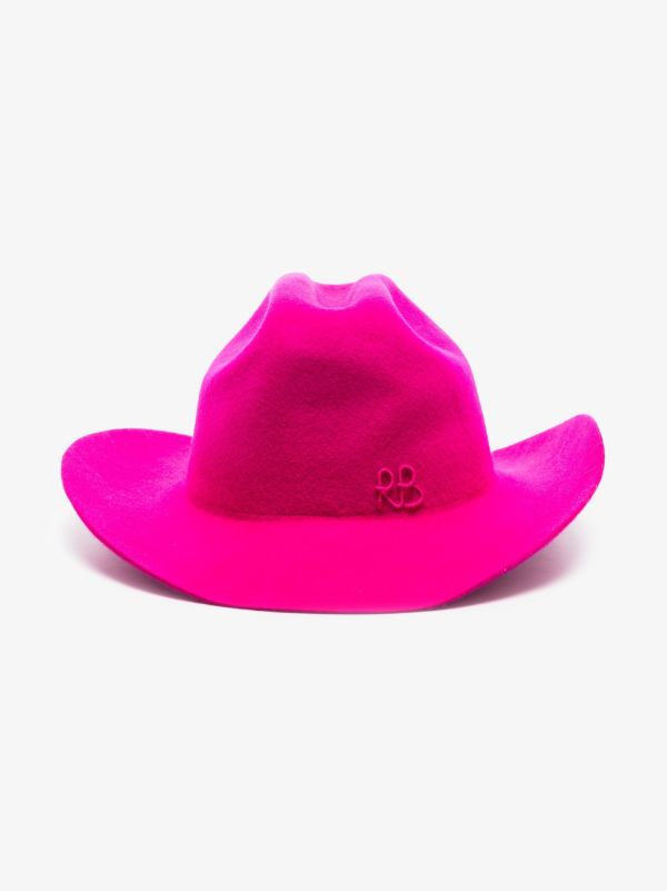 browns Ruslan Baginskiy Pink Logo Embroidered Cowboy Hat | Browns Hats