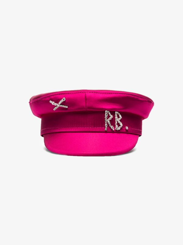 browns Ruslan Baginskiy pink satin baker boy hat | Browns Hats