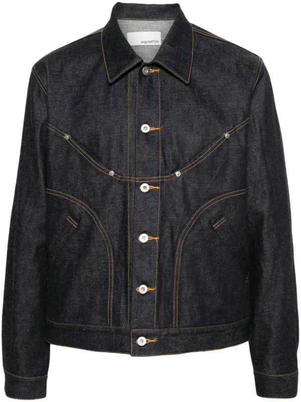 browns SAGE NATION blue Jiji denim jacket | Browns Denim Jackets
