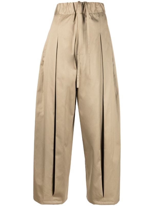 browns SAGE NATION Neutral Wide-Leg Cotton Trousers | Browns Wide Leg Pants