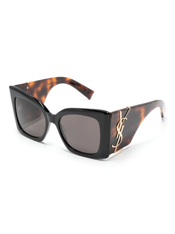 Browns Saint Laurent Eyewear Black Blaze Oversize-Frame Sunglasses | Browns Sunglasses