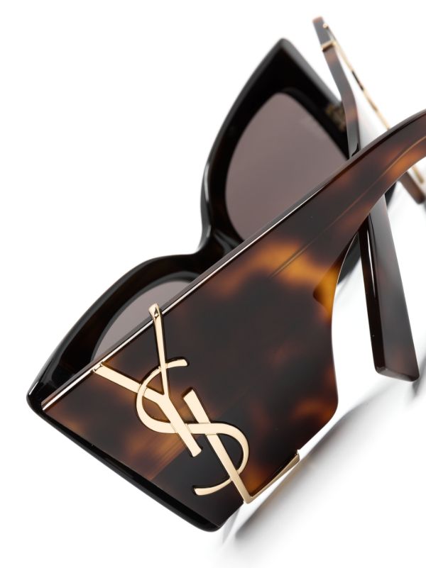 Browns Saint Laurent Eyewear Black Blaze Oversize-Frame Sunglasses | Browns Sunglasses