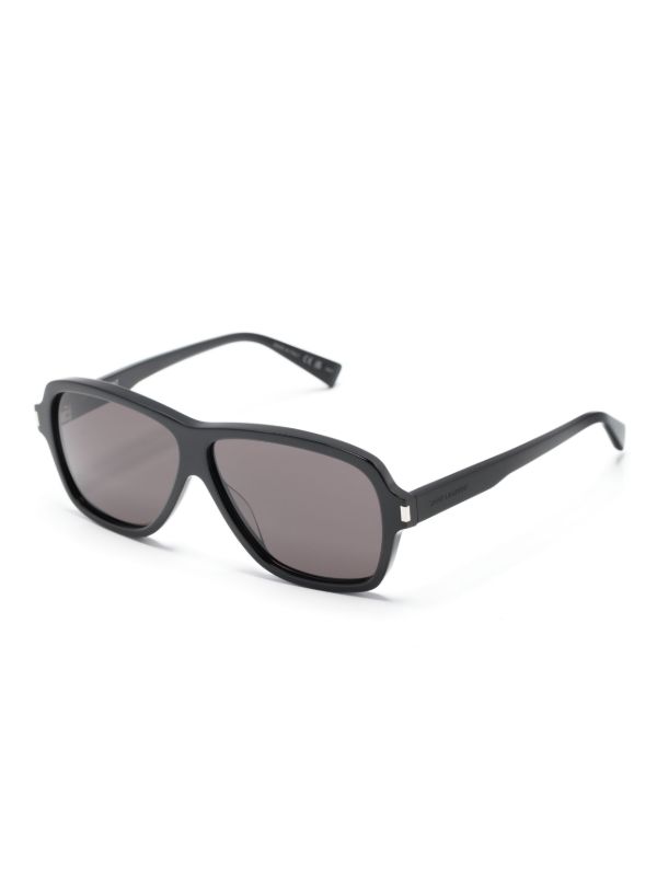 Browns Saint Laurent Eyewear Black Carolyn Pilot-Frame Sunglasses | Browns Sunglasses